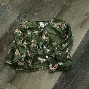Carter's Green Floral Long Sleeve Tee